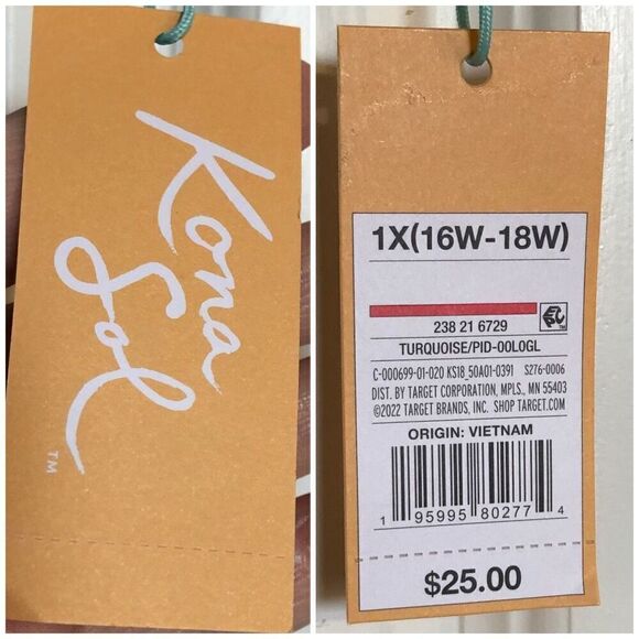 KONA SOL - NWT - L Sz 1X (16W - 18W) Terry-Textured Bandeau Bikini Top w/Binding - Picture 11 of 13